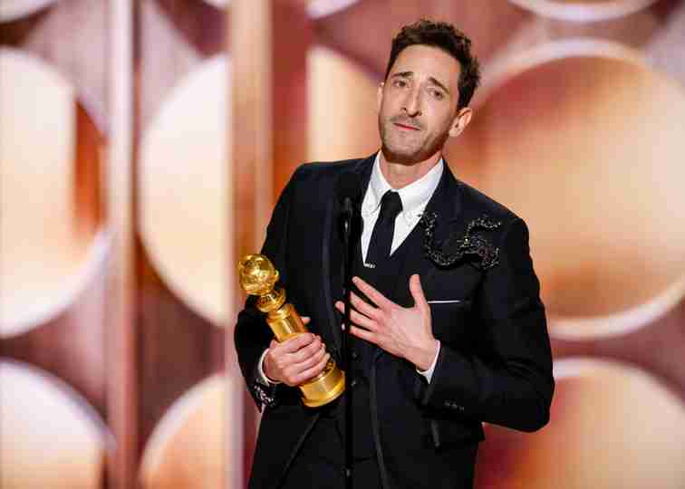 Adrien Brody Wins Golden Globe for The Brutalist