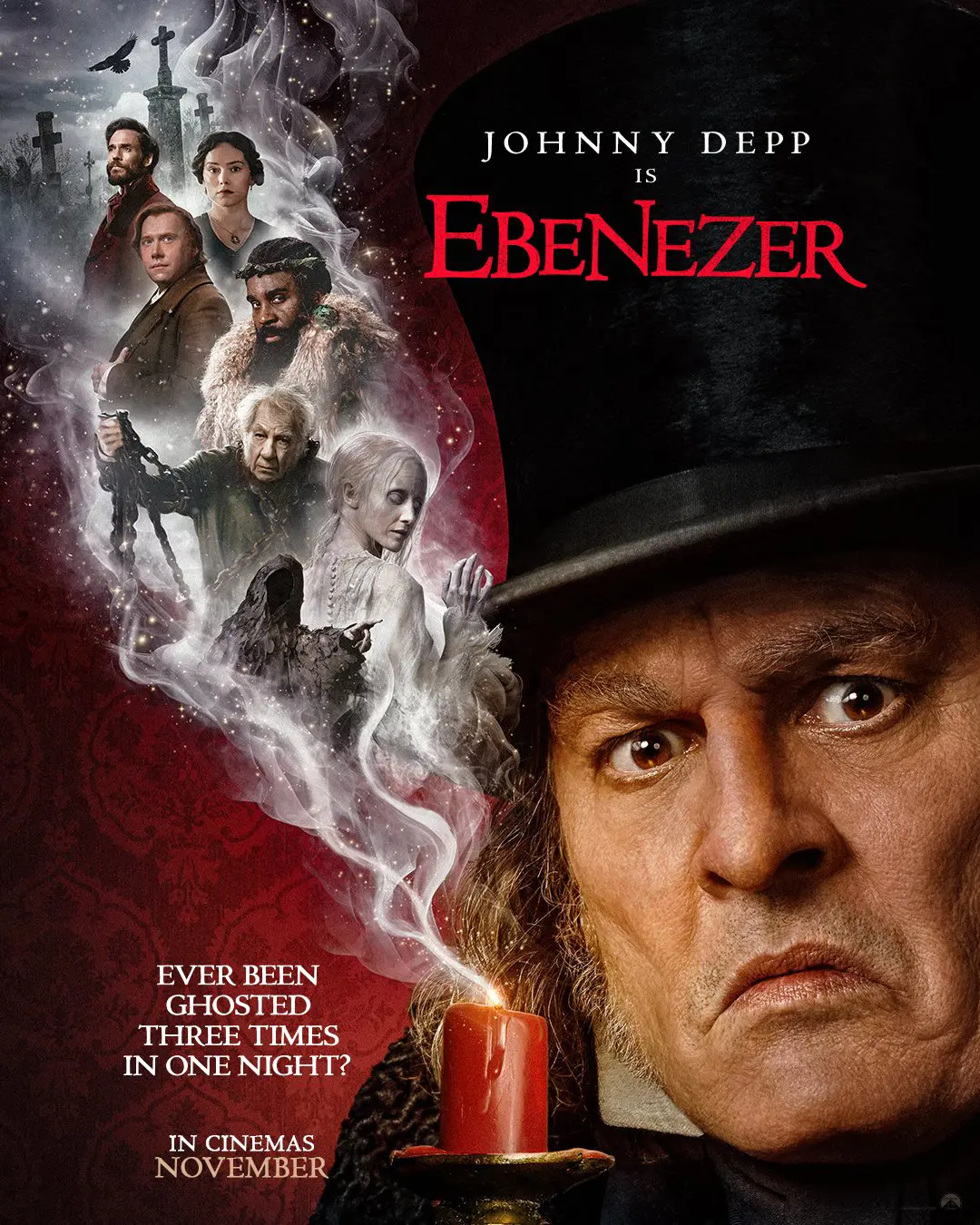 Ebenezer - Johnny Depp is Ebenezer Character Poster | Moviefone