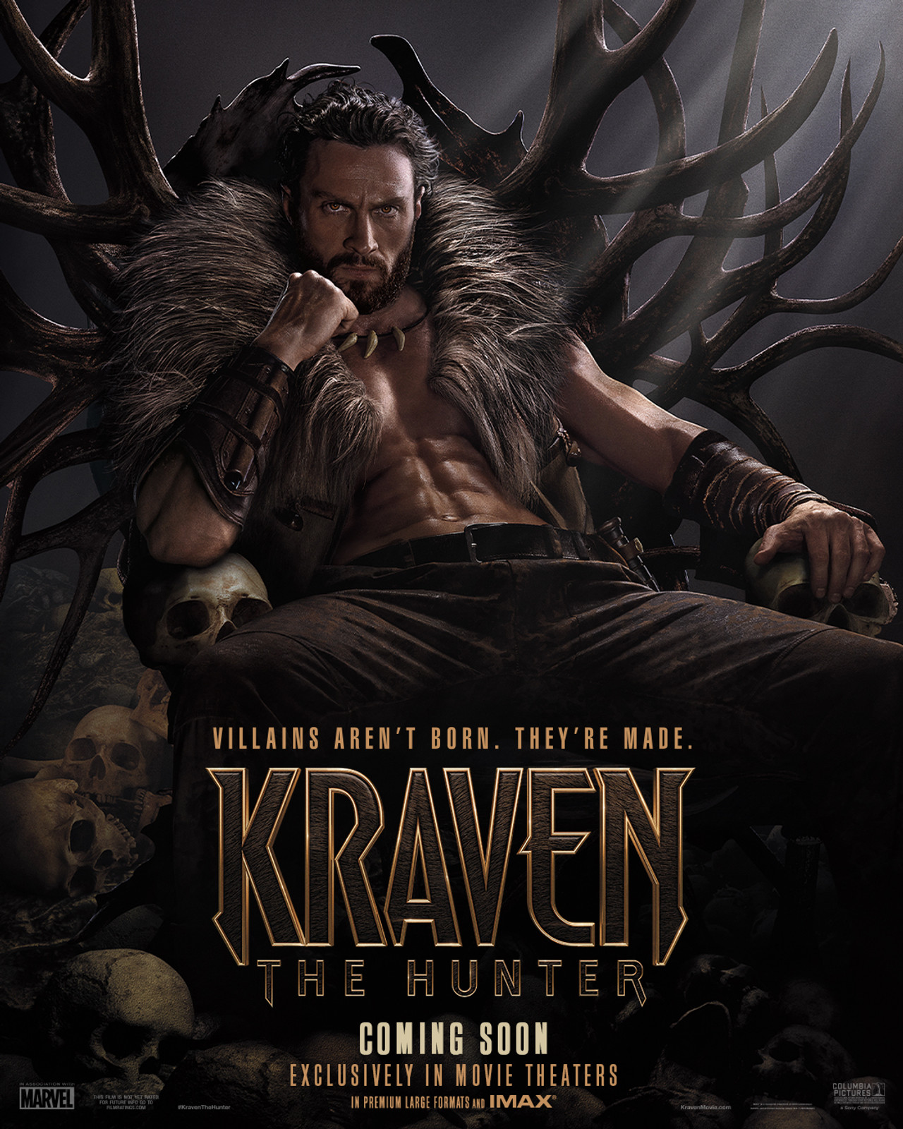 Kraven the Hunter - Aaron Taylor-Johnson - Villians aren't Born They're Made Poster