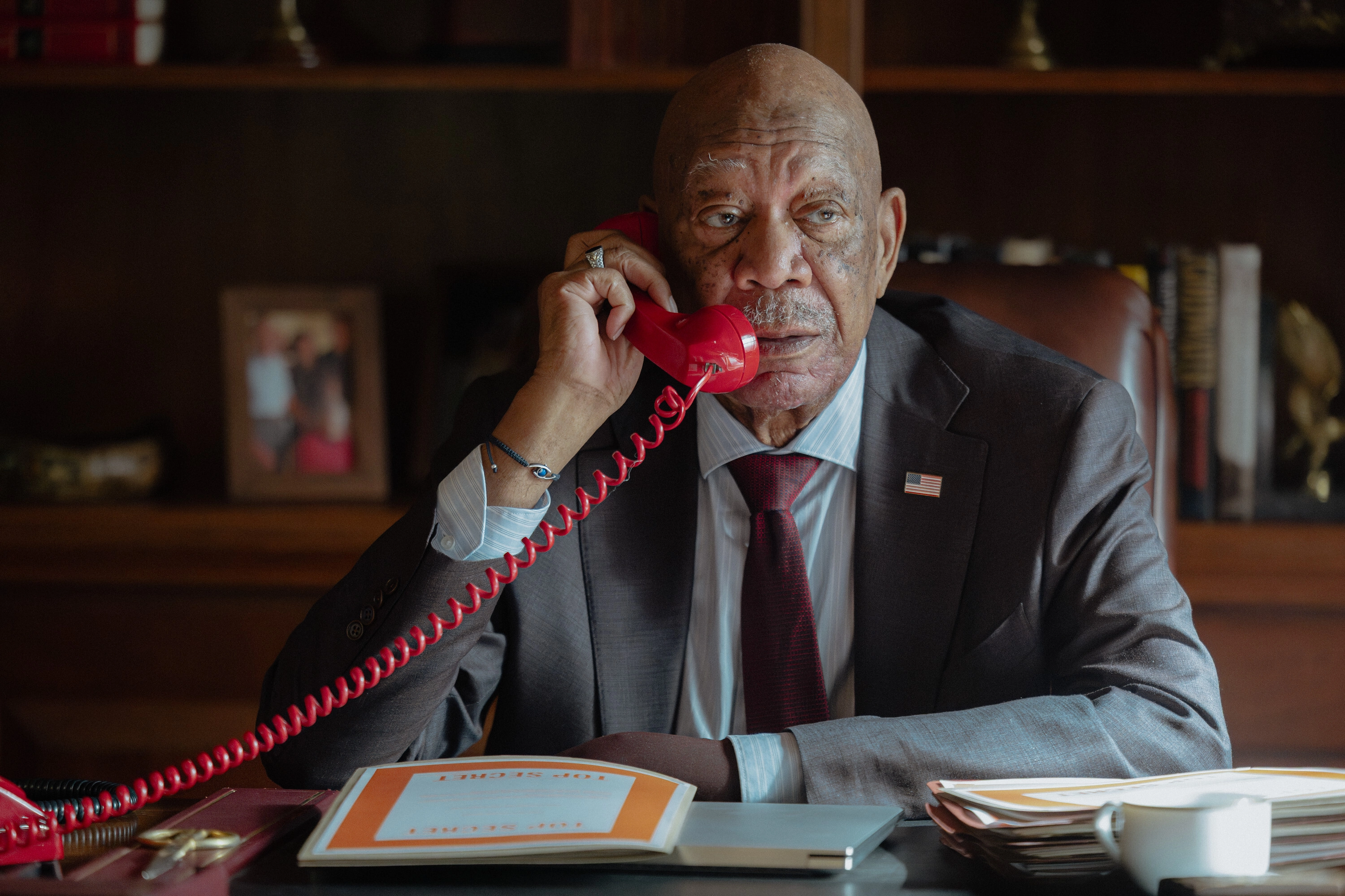 Lioness Stagione 3 - Morgan Freeman nel ruolo del Segretario di Stato Edwin Mullins