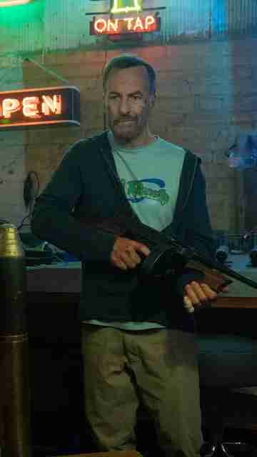 Nobody 2 - Bob Odenkirk as Hutch Mansell in a Neon-lit Underground Hideout