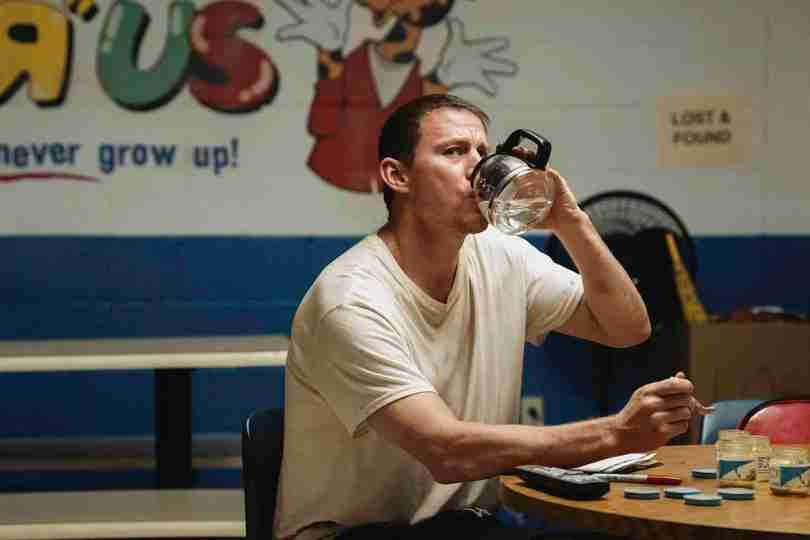 Roofman - Channing Tatum Drink from a Coffee Pot 