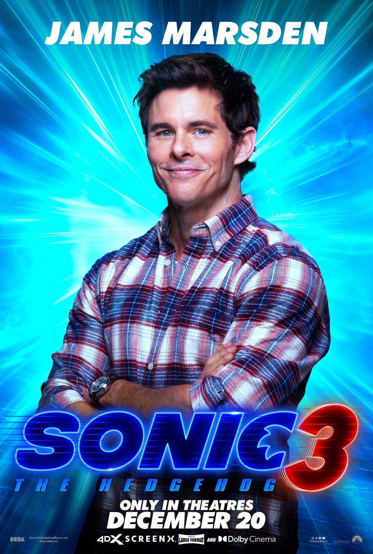 Sonic the Hedgehog 3 - James Marsden - Tom Wachowski Character Poster