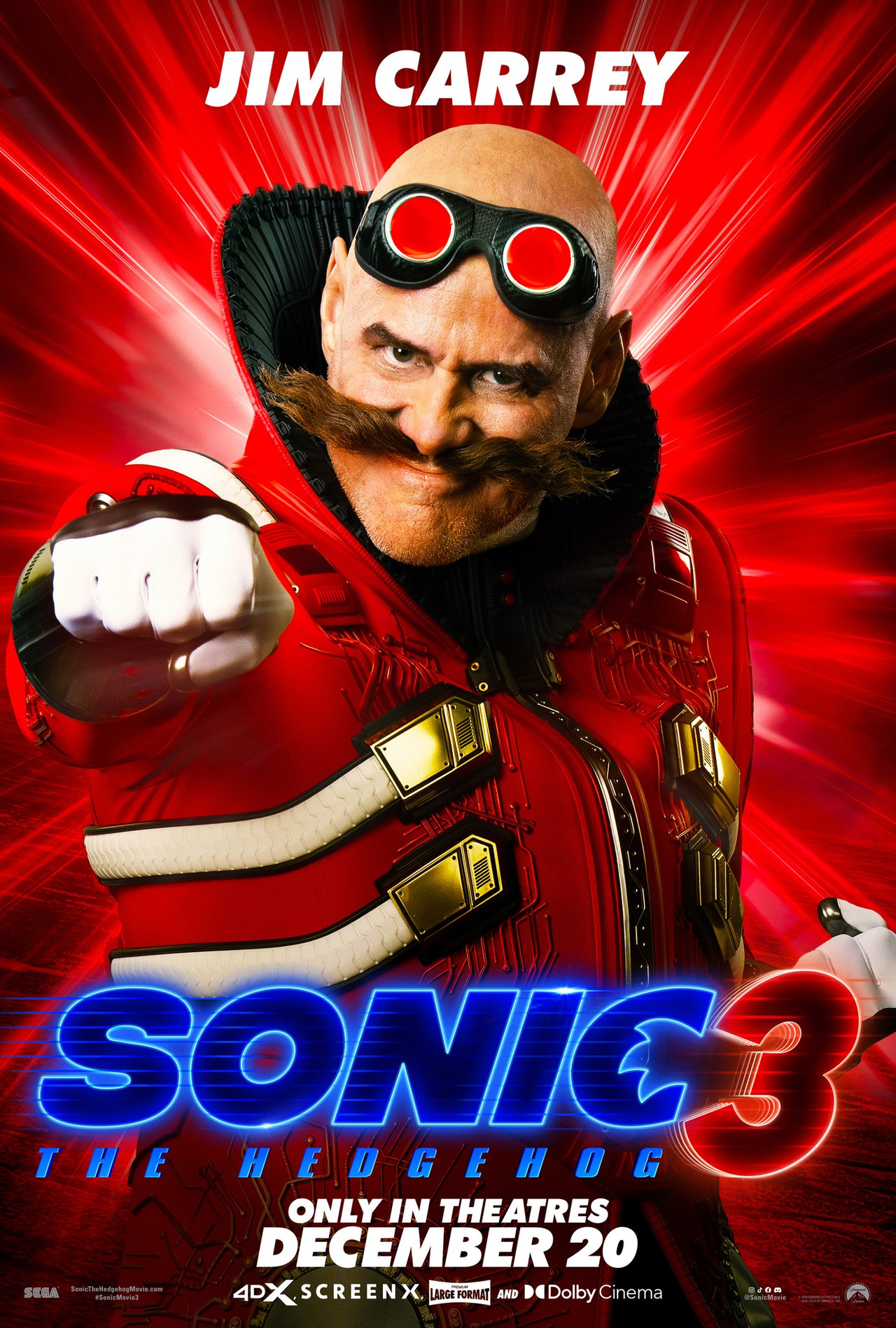 Sonic the Hedgehog 3 - Jim Carrey - Dr. Robotnik Character Poster