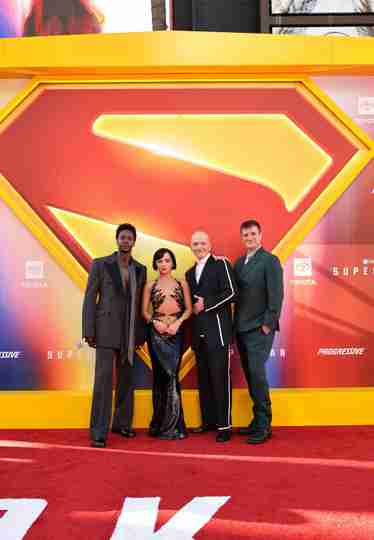 Superman - Edi Gathegi, Isabela Merced, Anthony Carrigan and Nathan Fillion at Los Angeles Global Premiere