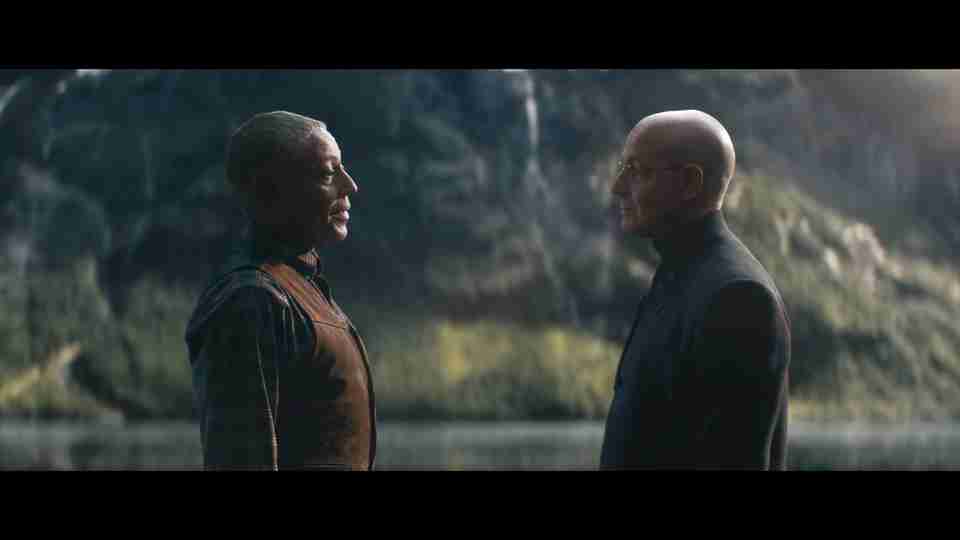 The Electric State - Giancarlo Esposito as Colonel Bradbury & Stanley Tucci as Ethan Skate
