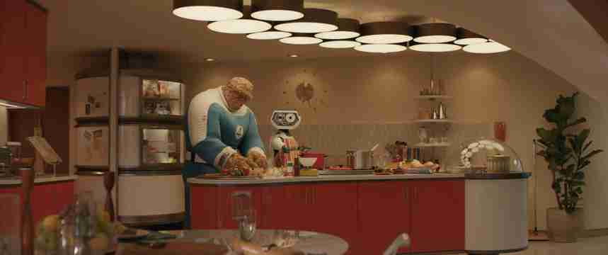 The Fantastic Four First Steps - Ebon Moss-Bachrach in the Kitchen