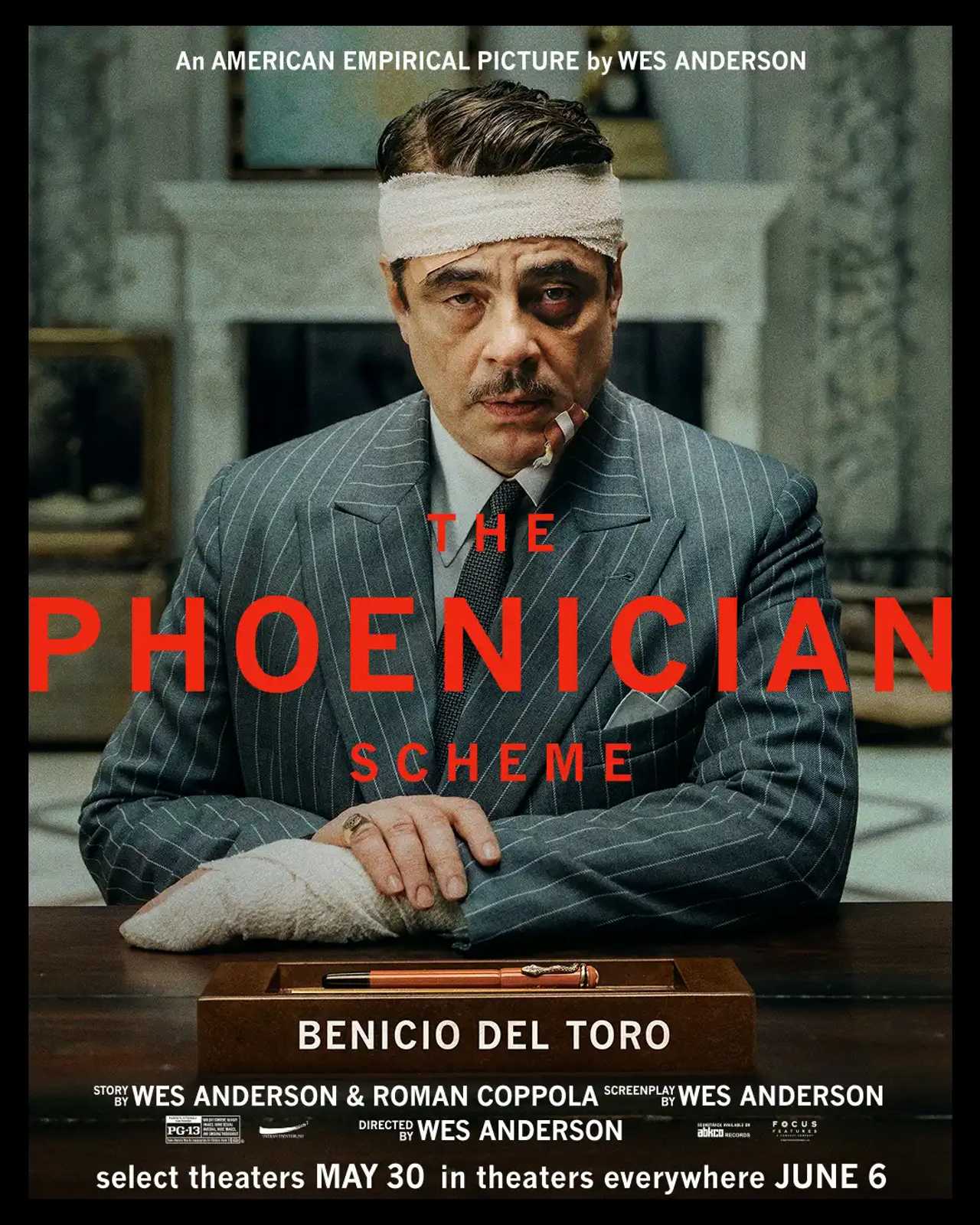 The Phoenician Scheme - Benicio del Toro Character Poster