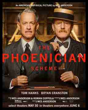 The Phoenician Scheme - Tom Hanks and Bryan Cranston Character Poster