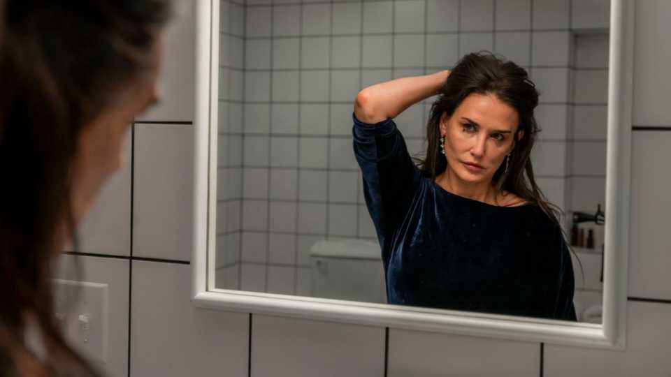 The Substance - Demi Moore in Mirror Scene