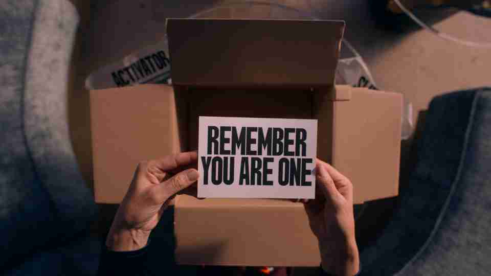 The Substance - 'Remember You Are One' Card Scene