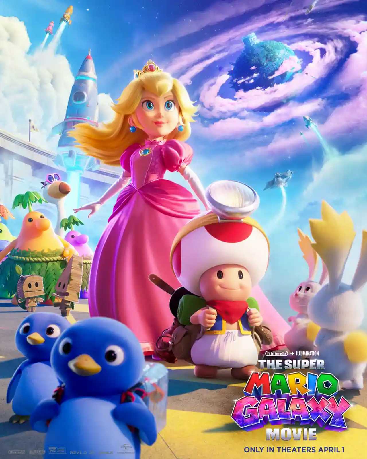 The Super Mario Galaxy Movie - Princess Peach & Toad Character Poster