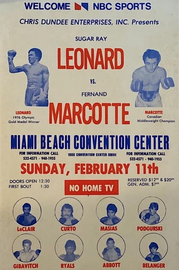 Sugar Ray Leonard vs. Fernand Marcotte