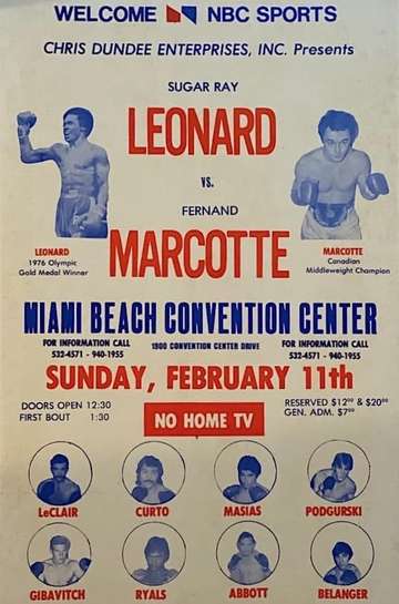 Sugar Ray Leonard vs. Fernand Marcotte Poster