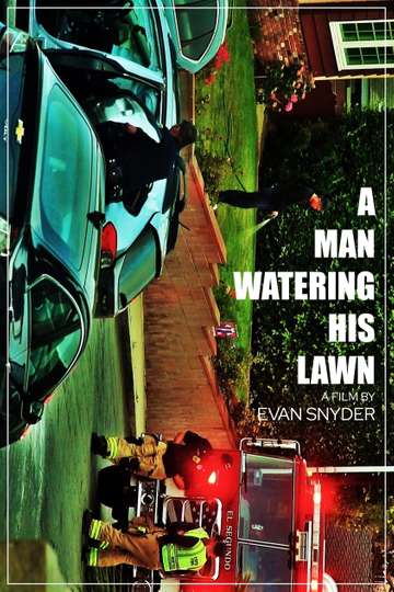 A Man Watering His Lawn Poster