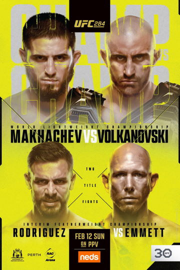 UFC 284: Makhachev vs. Volkanovski Poster