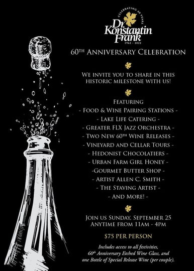 Dr. Konstantin Frank Winery: Celebrating 60 Years of Excellence Poster