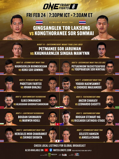 ONE Friday Fights 6 Gingsanglek vs Kongthoranee Poster