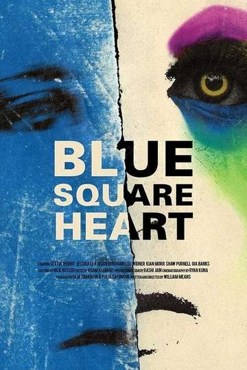 Blue Square Heart Poster