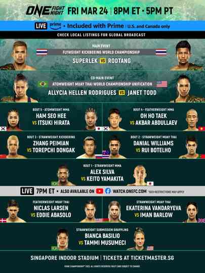 ONE Fight Night 8: Superlek vs. Williams Poster