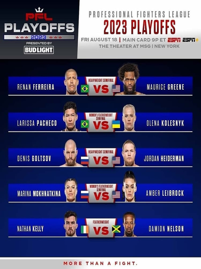 PFL Playoffs 2023: PFL 8 Ferreira vs. Greene Poster