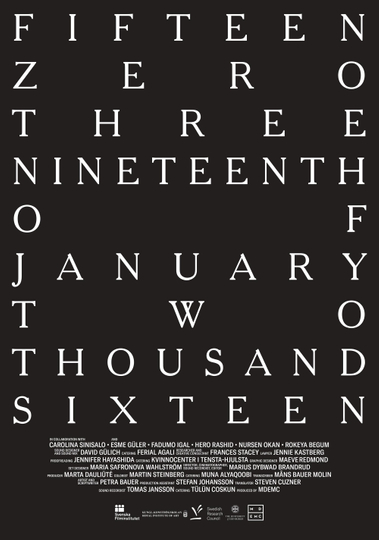 fifteen zero three nineteenth of january two thousand sixteen Poster