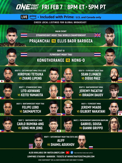 ONE Fight Night 28: Prajanchai vs. Barboza Poster