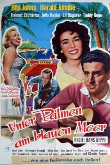 Unter Palmen am blauen Meer Poster