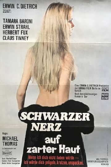 Schwarzer Nerz auf zarter Haut Poster