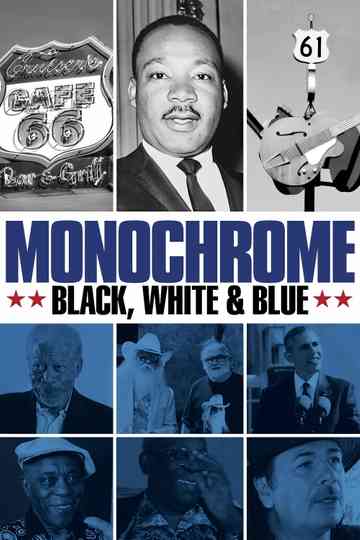 Monochrome: Black, White & Blue Poster