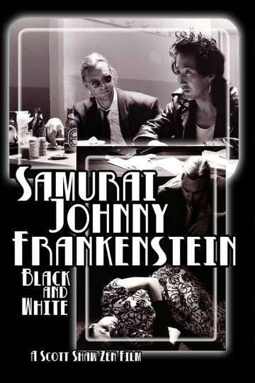 Samurai Johnny Frankenstein Black and White Poster