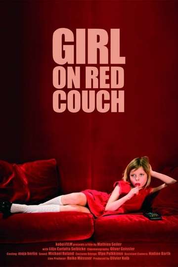 Girl on Red Couch Poster
