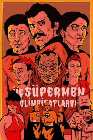 Three Supermen at the Olympic Games Poster