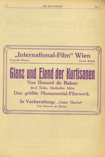 Glanz und Elend der Kurtisanen Poster