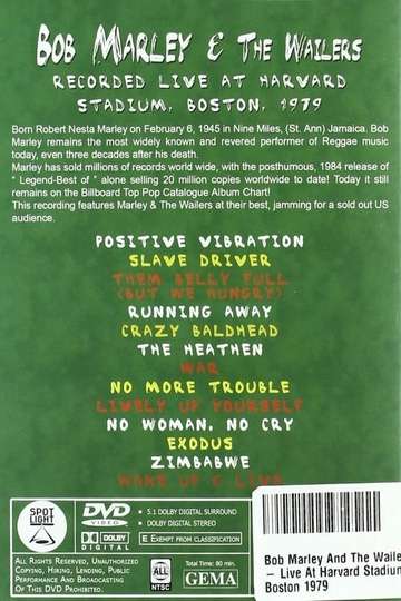 Bob Marley  The Wailers  Live At Harvard Stadium Boston 1979