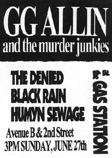 GG Allin Live at the Gas Station Poster