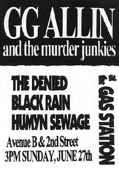 GG Allin Live at the Gas Station Poster