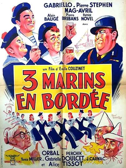 Trois marins en bordée Poster