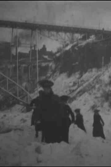 Crossing Ice Bridge at Niagara Falls Poster
