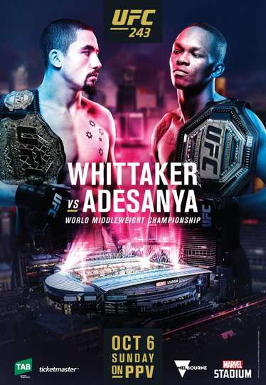 UFC 243 Whittaker vs Adesanya Poster