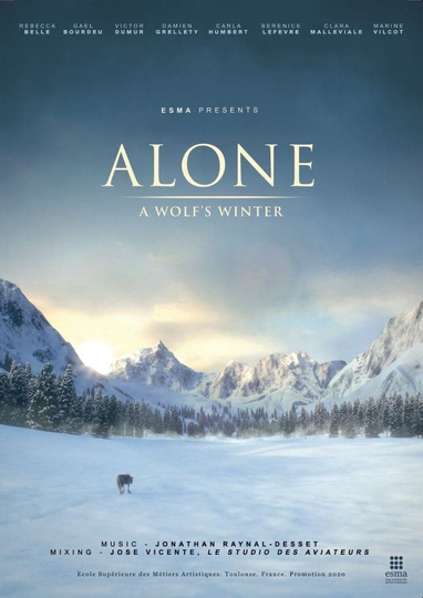 Alone a Wolfs Winter Poster