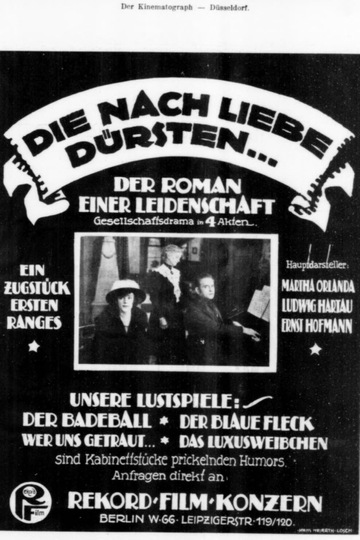 Die nach Liebe dürsten Poster