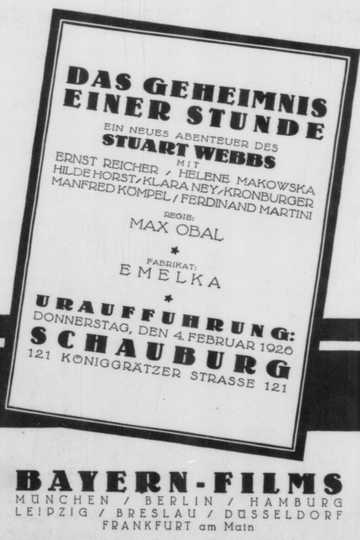 Das Geheimnis einer Stunde Poster