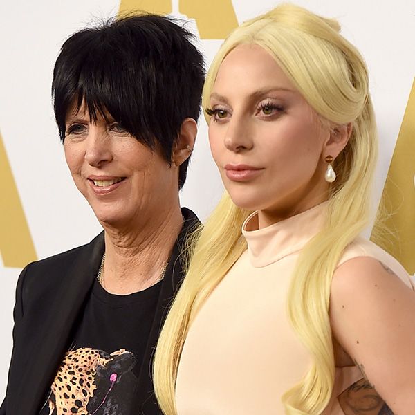 Songwriter Diane Warren (L) and singer-songwriter Lady Gaga
