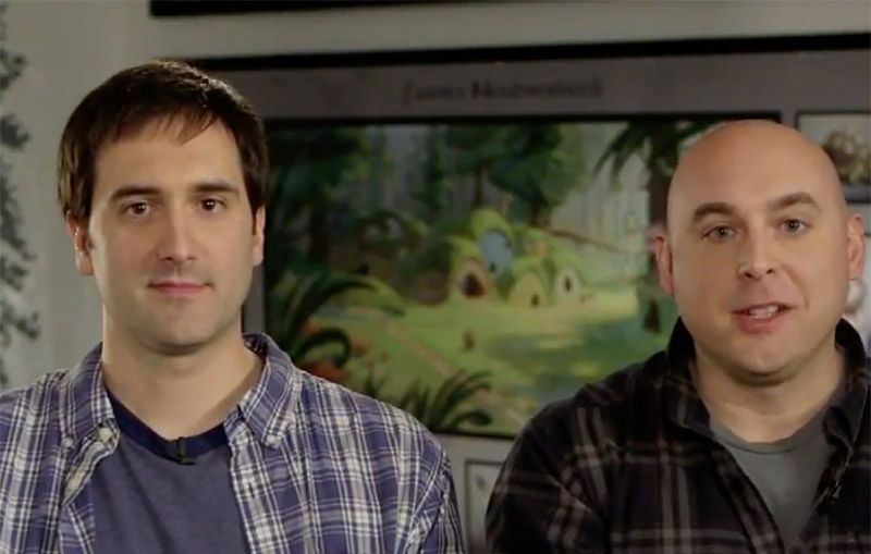 Story artist Ryan Green and animation supervisor Mike Greenholt from "Tinker Bell and the Legend of the NeverBeast"