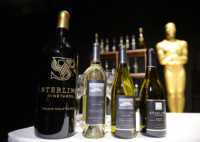 HOLLYWOOD, CA - FEBRUARY 18: Sterling Vineyards wines, which will be served during the Governors Ball, are seen during the 88th Annual Academy Awards Governors Ball press preview at The Ray Dolby Ballroom at Hollywood & Highland Center on February 18, 2016 in Hollywood, California. (Photo by Kevork Djansezian/Getty Images)