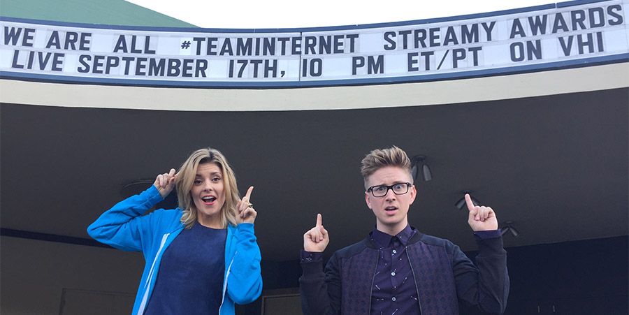 Grace Helbig and Tyler Oakley