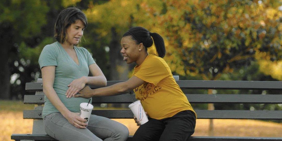 Cobie Smulders and Gail Bean in 'Unexpected,' based on director Kris Swanberg's own pregnancy.