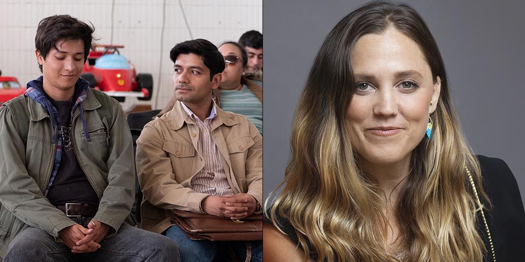Left: Christian Vázquez & Armando Espitia in 'I Carry You With Me.'  Right: Director Heidi Ewing  (Courtesy of Sony Pictures Classics)