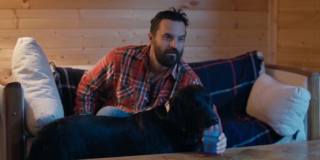 Jake Johnson and his dog Nora in 'Ride the Eagle'